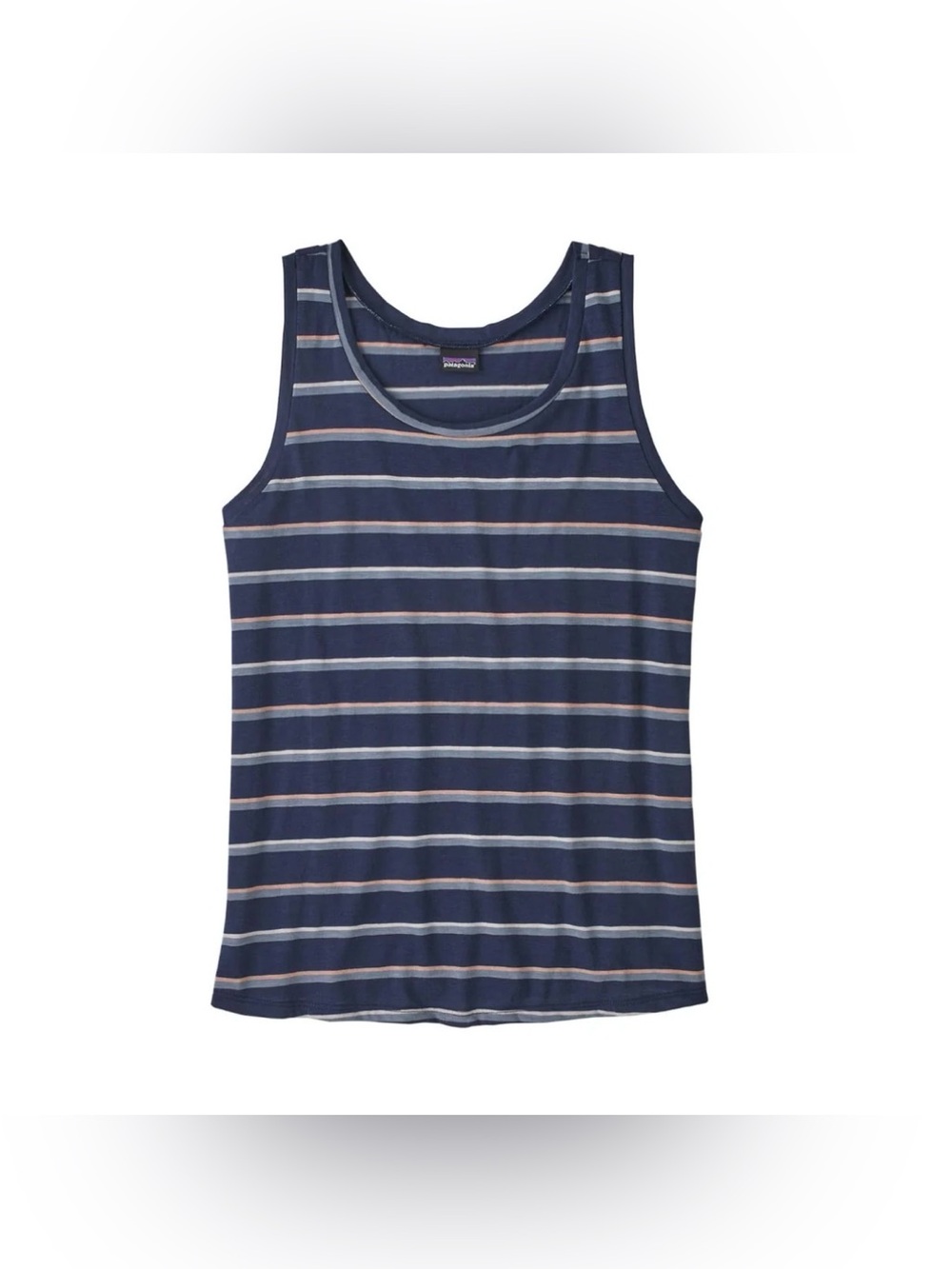 Patagonia Women’s Mainstay Tank Top Navy Striped Size Medium Cotton Lightweight